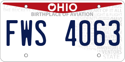 OH license plate FWS4063