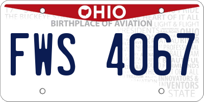 OH license plate FWS4067