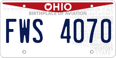 OH license plate FWS4070