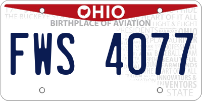 OH license plate FWS4077