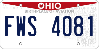 OH license plate FWS4081