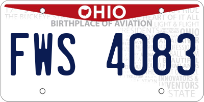 OH license plate FWS4083