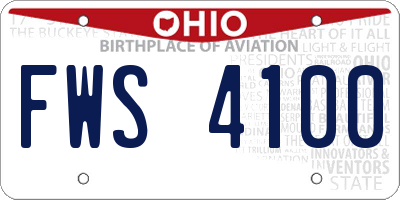 OH license plate FWS4100