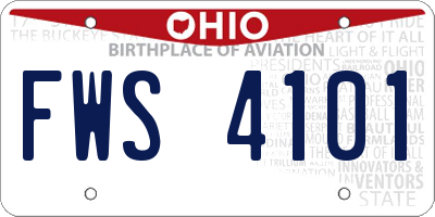 OH license plate FWS4101