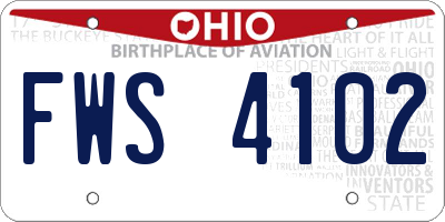 OH license plate FWS4102