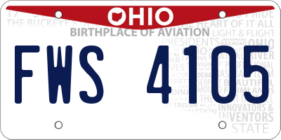 OH license plate FWS4105