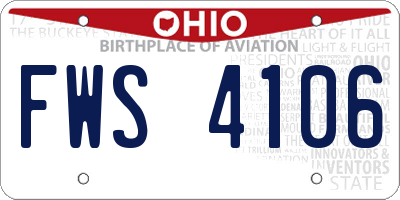 OH license plate FWS4106