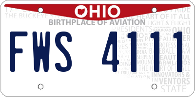 OH license plate FWS4111