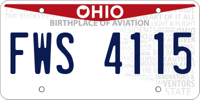 OH license plate FWS4115