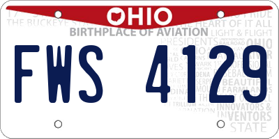 OH license plate FWS4129