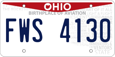 OH license plate FWS4130