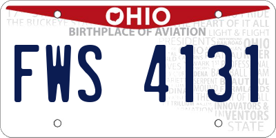 OH license plate FWS4131