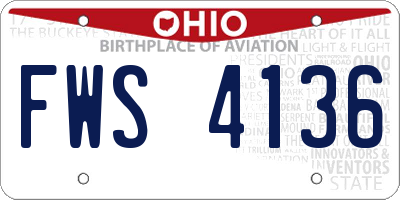 OH license plate FWS4136