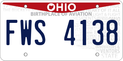 OH license plate FWS4138