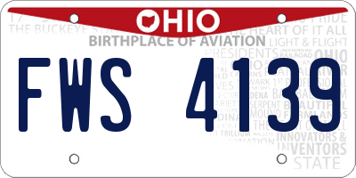 OH license plate FWS4139