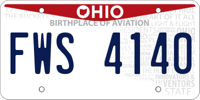 OH license plate FWS4140