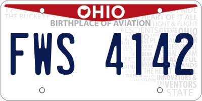OH license plate FWS4142