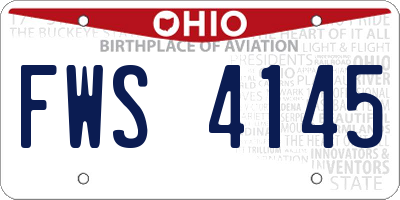 OH license plate FWS4145