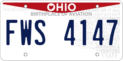 OH license plate FWS4147