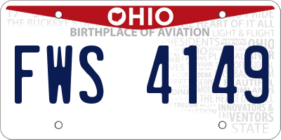 OH license plate FWS4149