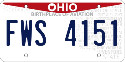 OH license plate FWS4151