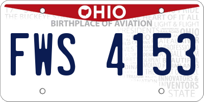 OH license plate FWS4153