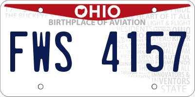 OH license plate FWS4157