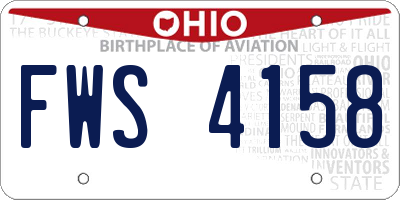 OH license plate FWS4158