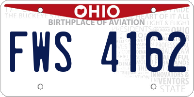 OH license plate FWS4162