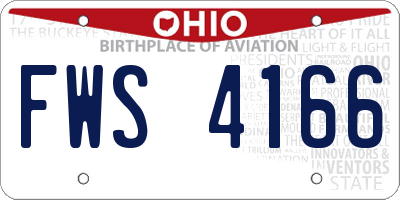 OH license plate FWS4166