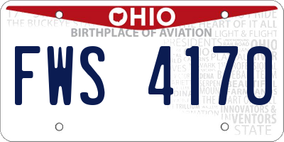 OH license plate FWS4170