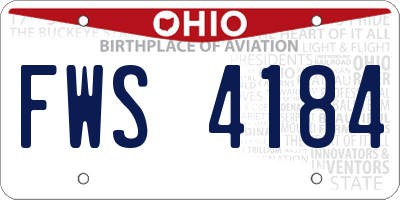 OH license plate FWS4184