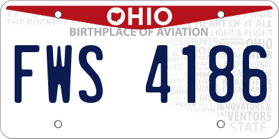 OH license plate FWS4186