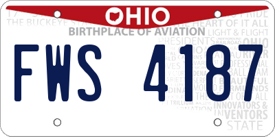 OH license plate FWS4187