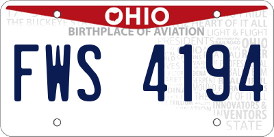 OH license plate FWS4194