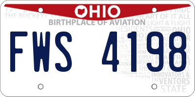 OH license plate FWS4198