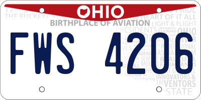 OH license plate FWS4206