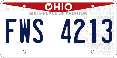 OH license plate FWS4213