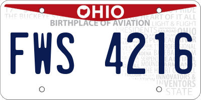 OH license plate FWS4216