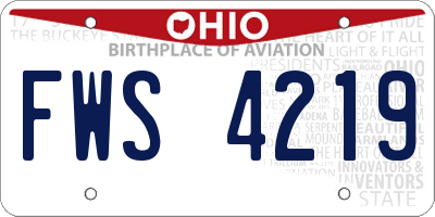 OH license plate FWS4219