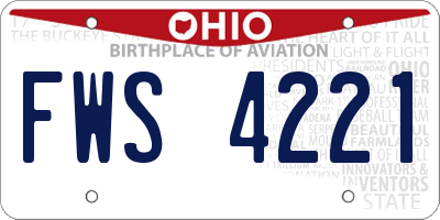 OH license plate FWS4221