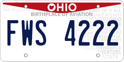 OH license plate FWS4222