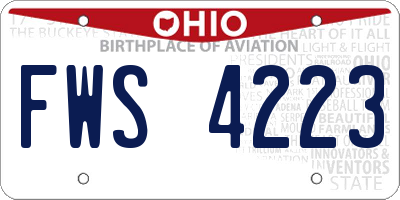 OH license plate FWS4223