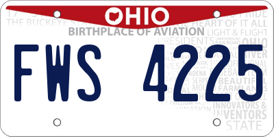 OH license plate FWS4225