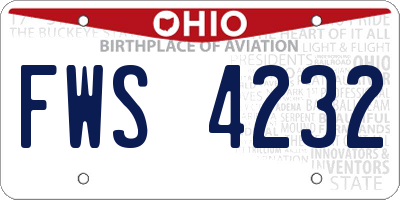 OH license plate FWS4232
