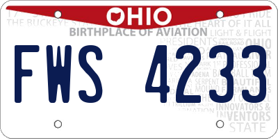 OH license plate FWS4233