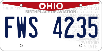 OH license plate FWS4235