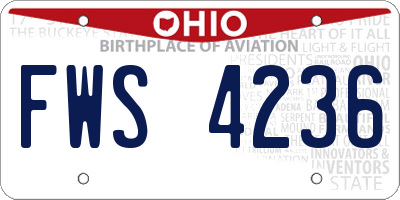 OH license plate FWS4236