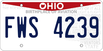 OH license plate FWS4239