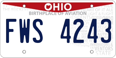 OH license plate FWS4243